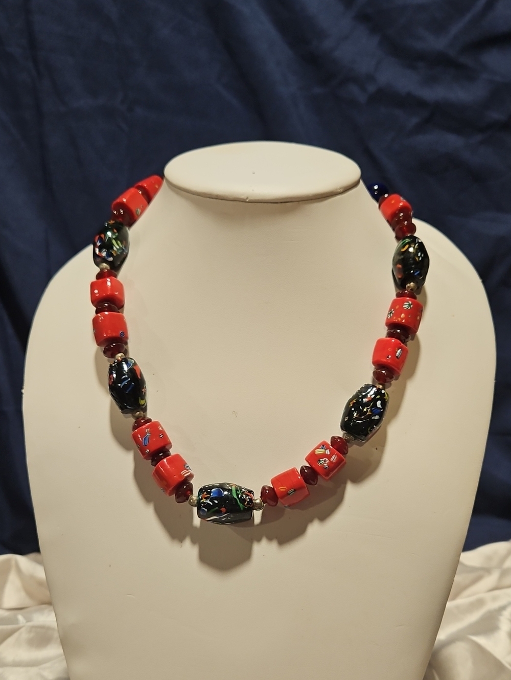 Milliefoir/Tombo Red And Black Glass Bead Necklace - Women Jewelry